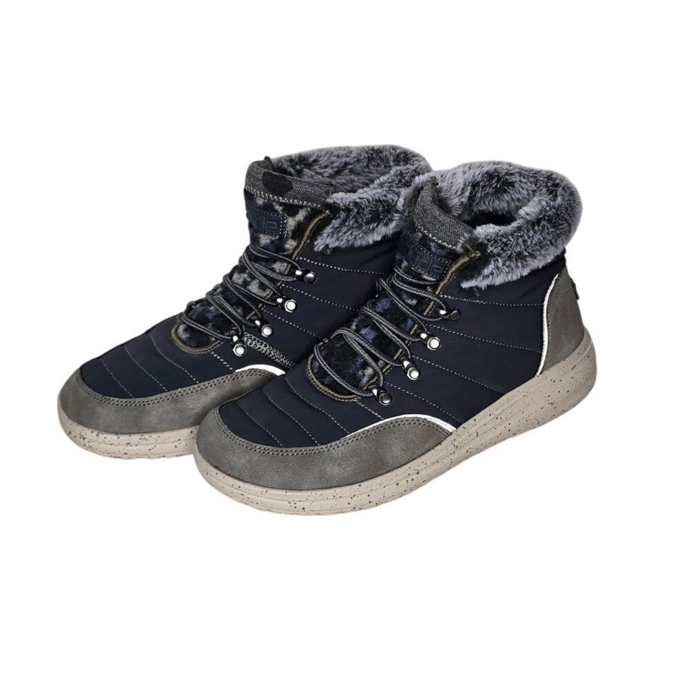 Hey Dude Brandy Navy Faux Fur High Top Winter Boots Shoes Womens Size 10